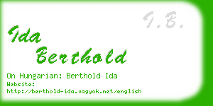 ida berthold business card